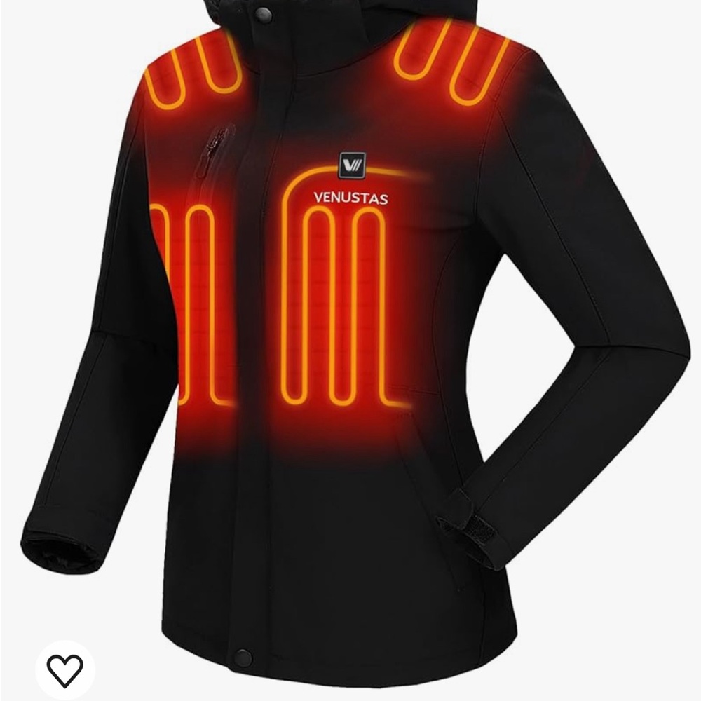 Women’s heated jacket with battery pack